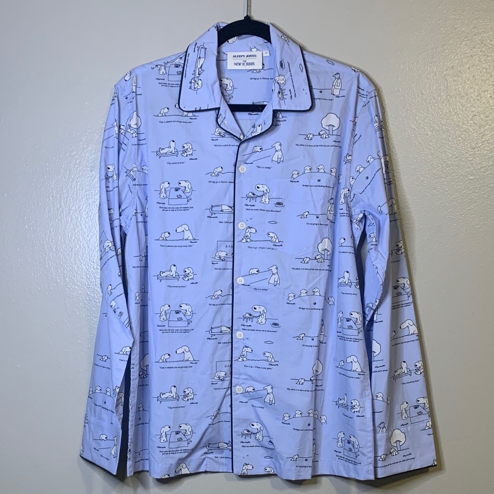 Sleepy Jones x The New Yorker collaboration Pajama Shirt Size S